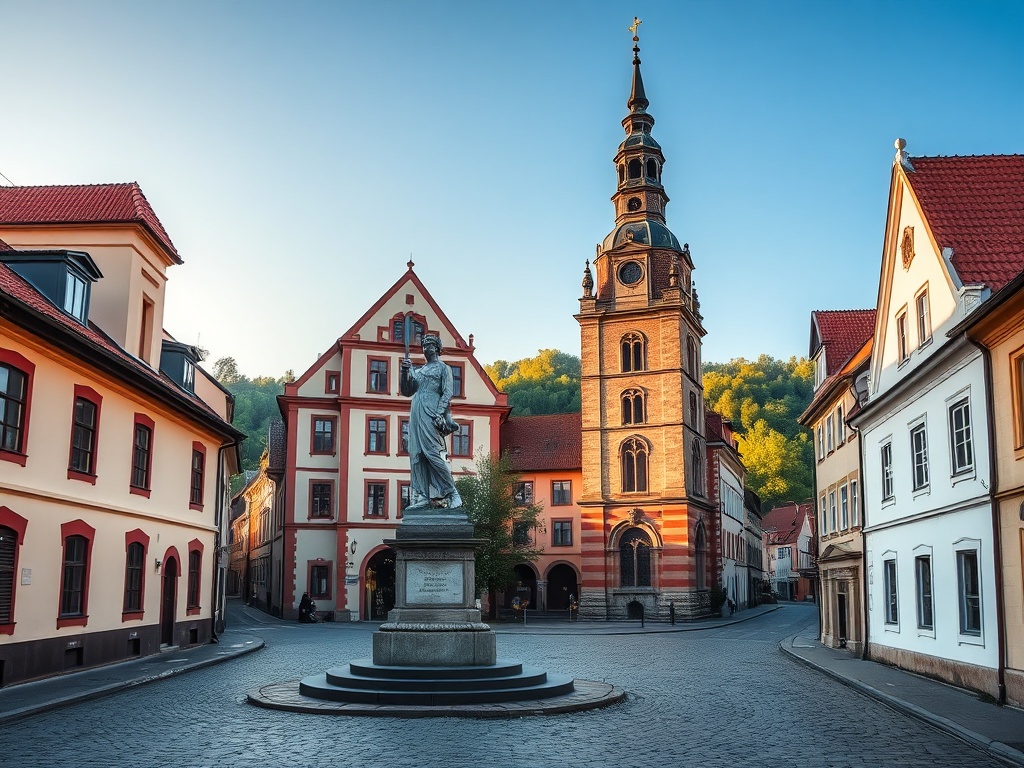 Panorama Bochni z dzwonnicą kościoła na tle zabytków miasta w Małopolsce