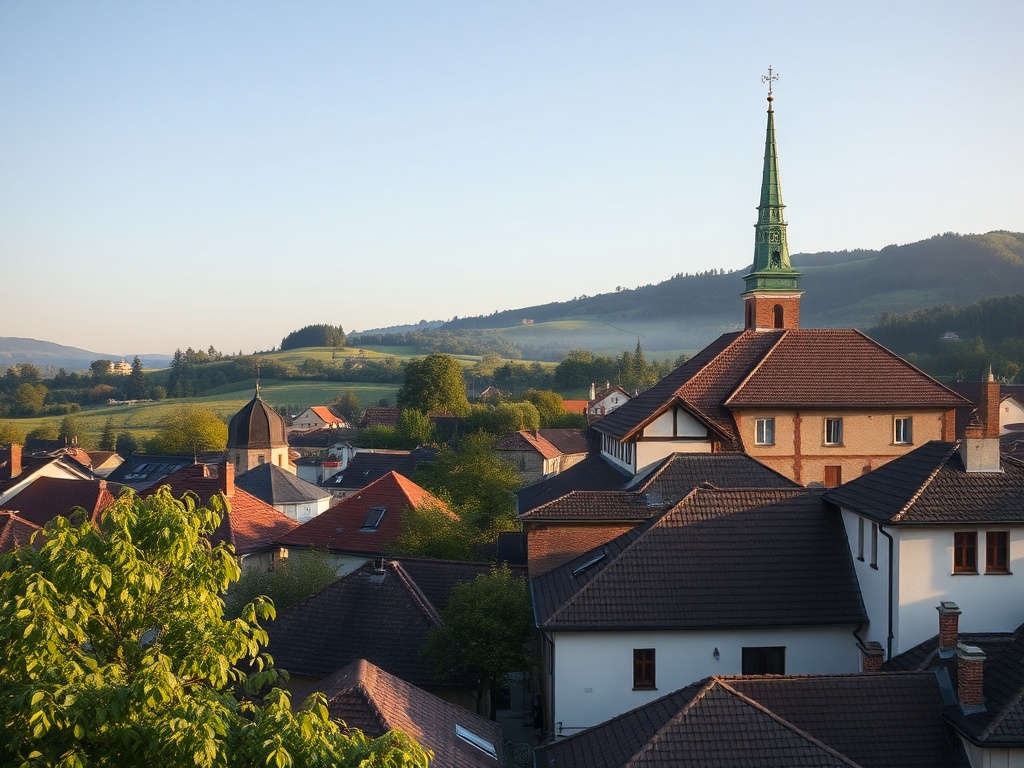Zbliżenie na zegarek analogowy z czerwoną sekundnikiem na tle poranka w Bochni